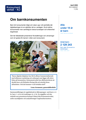 Faktablad om barnkonsumenten